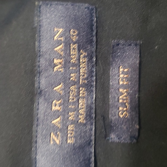 Zara Man Men's Button Down Dress Shirt. Slim Fit M. Black - Picture 3 of 4